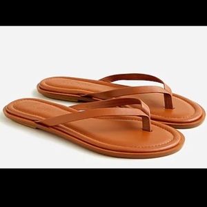 NWT JCrew Brown Leather Flip Flops, Sz 8.5